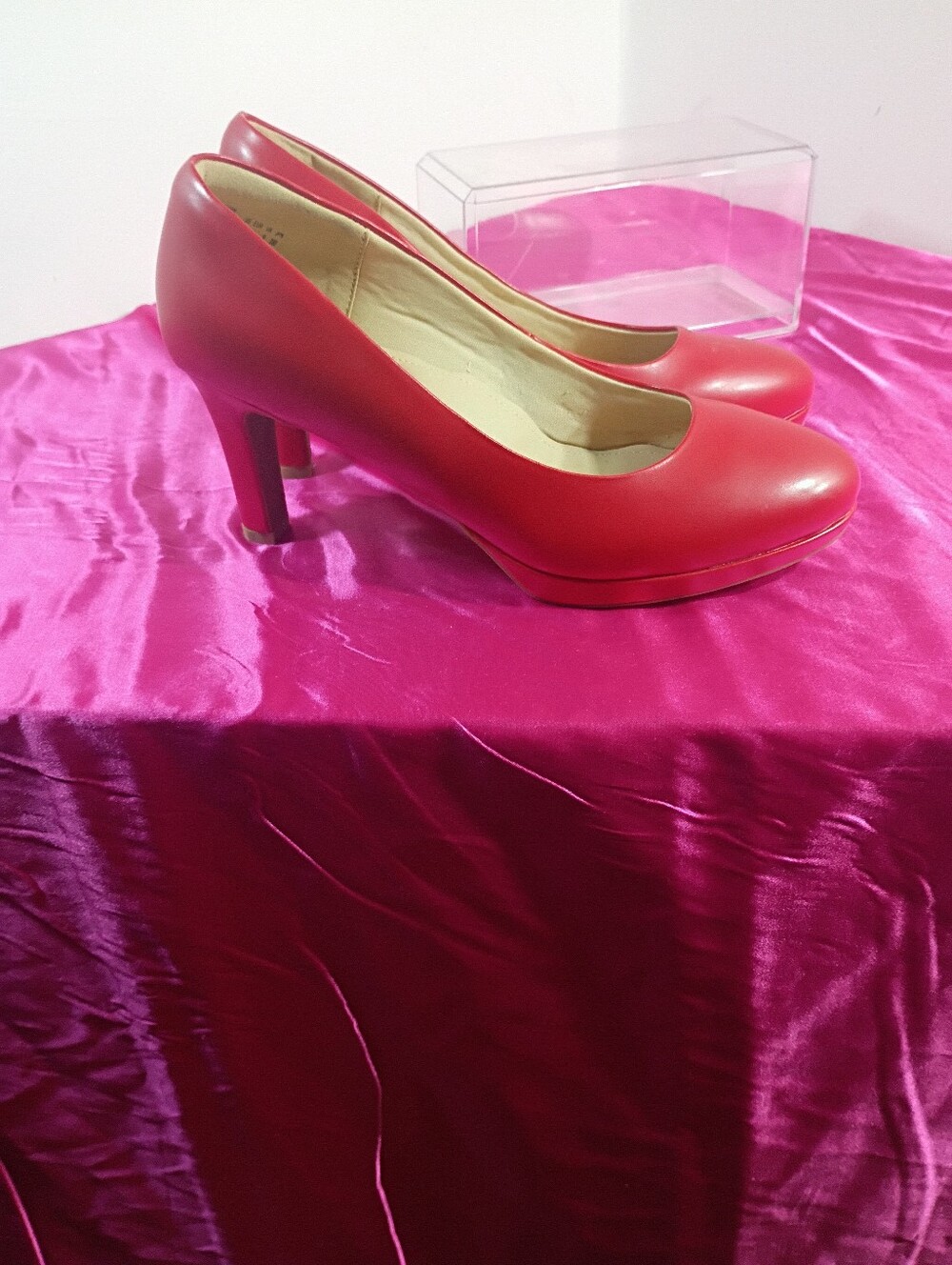 DREAM PAIRS Womens SZ 11 LowHeel Pump Shoes Round Toe Slip On Dress Shoes In Red